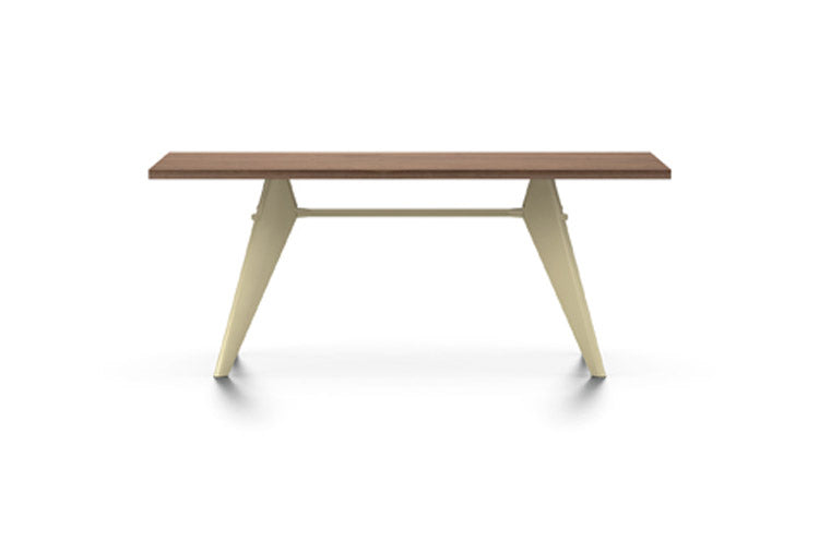 EM table American Walnut top and ecru base