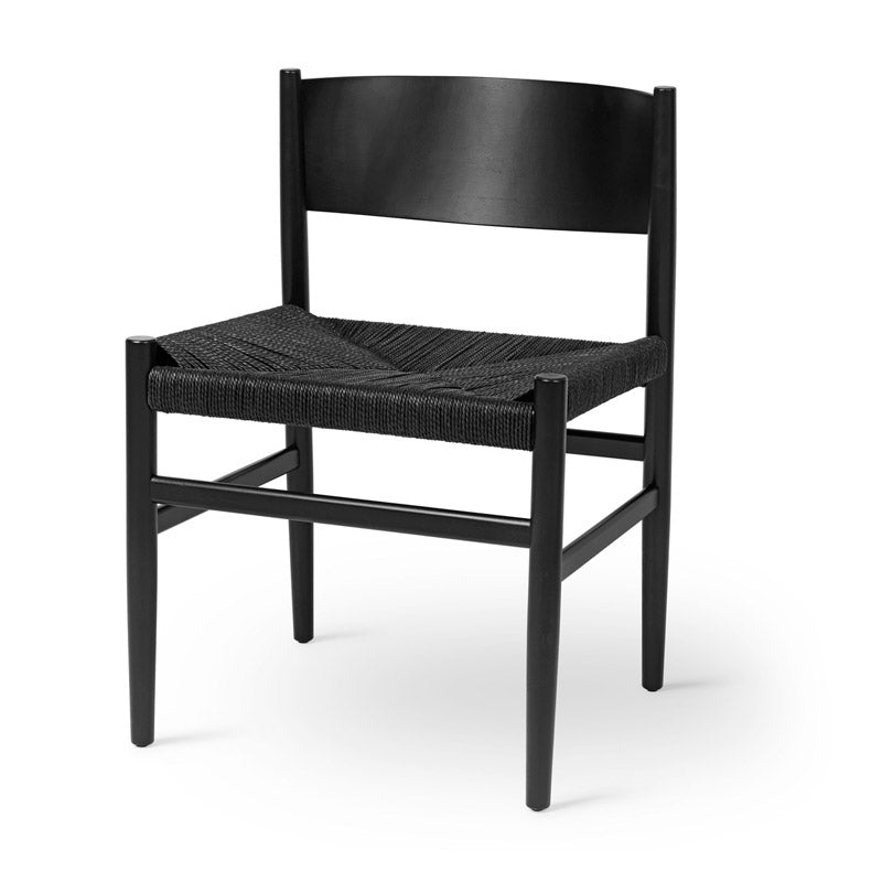 Black stained and paper cord seat