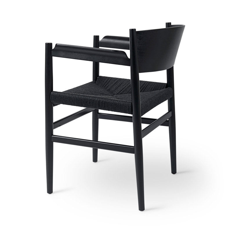 Black stained and paper cord seat