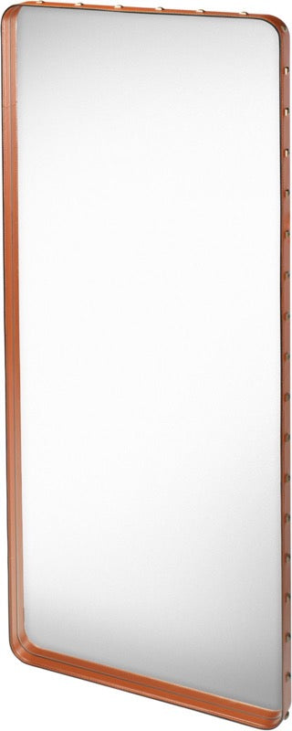 Adnet Wall Mirror - 65x115, Tan Leather
