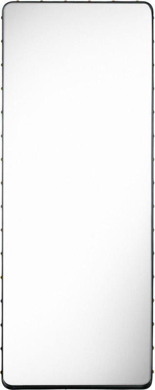 Adnet Wall Mirror - 70x180, Black Leather