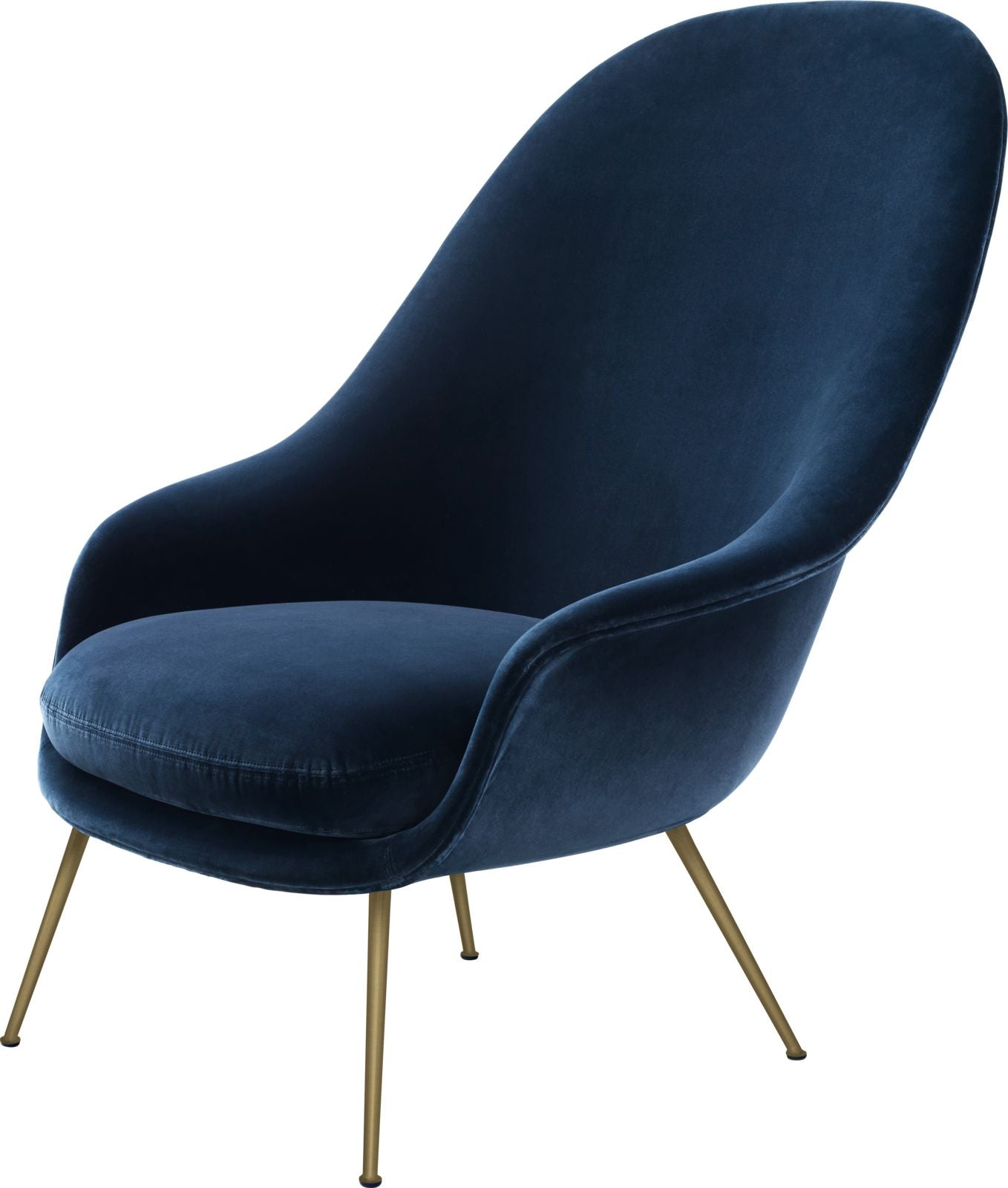 High Back Bat Lounge Chair, Antique Brass base, GUBI Velvet upholstery. High Back Bat Lounge Chair, Antique Brass base, GUBI Velvet upholstery.