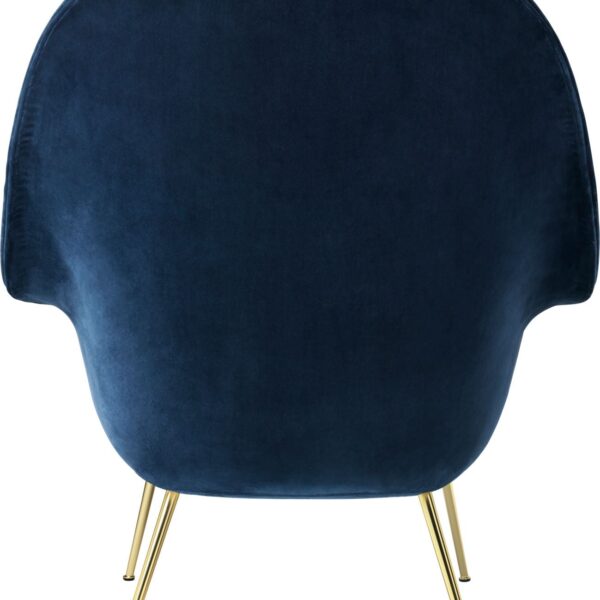 High Back Bat Lounge Chair, Brass Semi Matt base, GUBI Velvet upholstery.