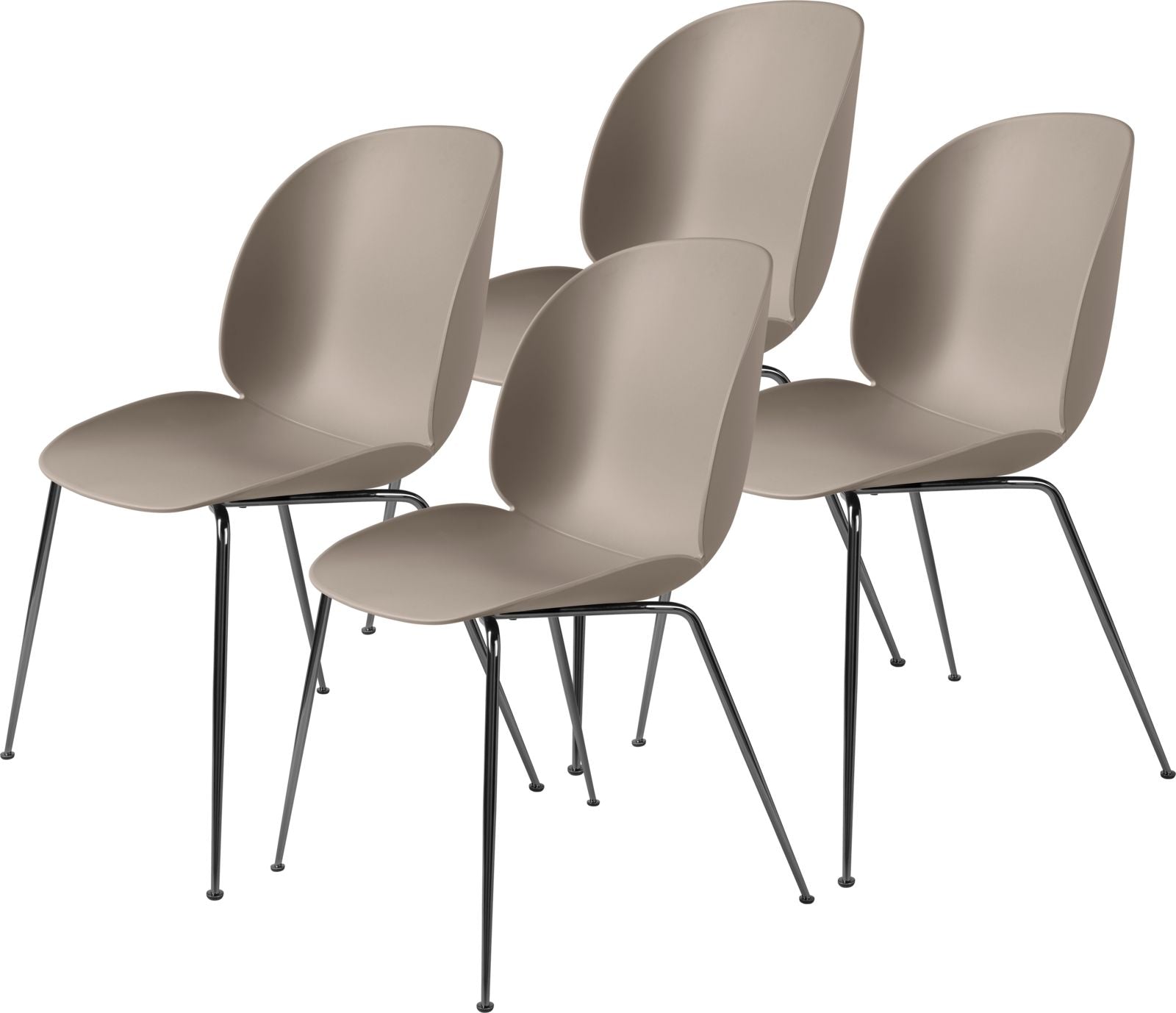 Beetle Dining Chair, Conic Base - Set of 4