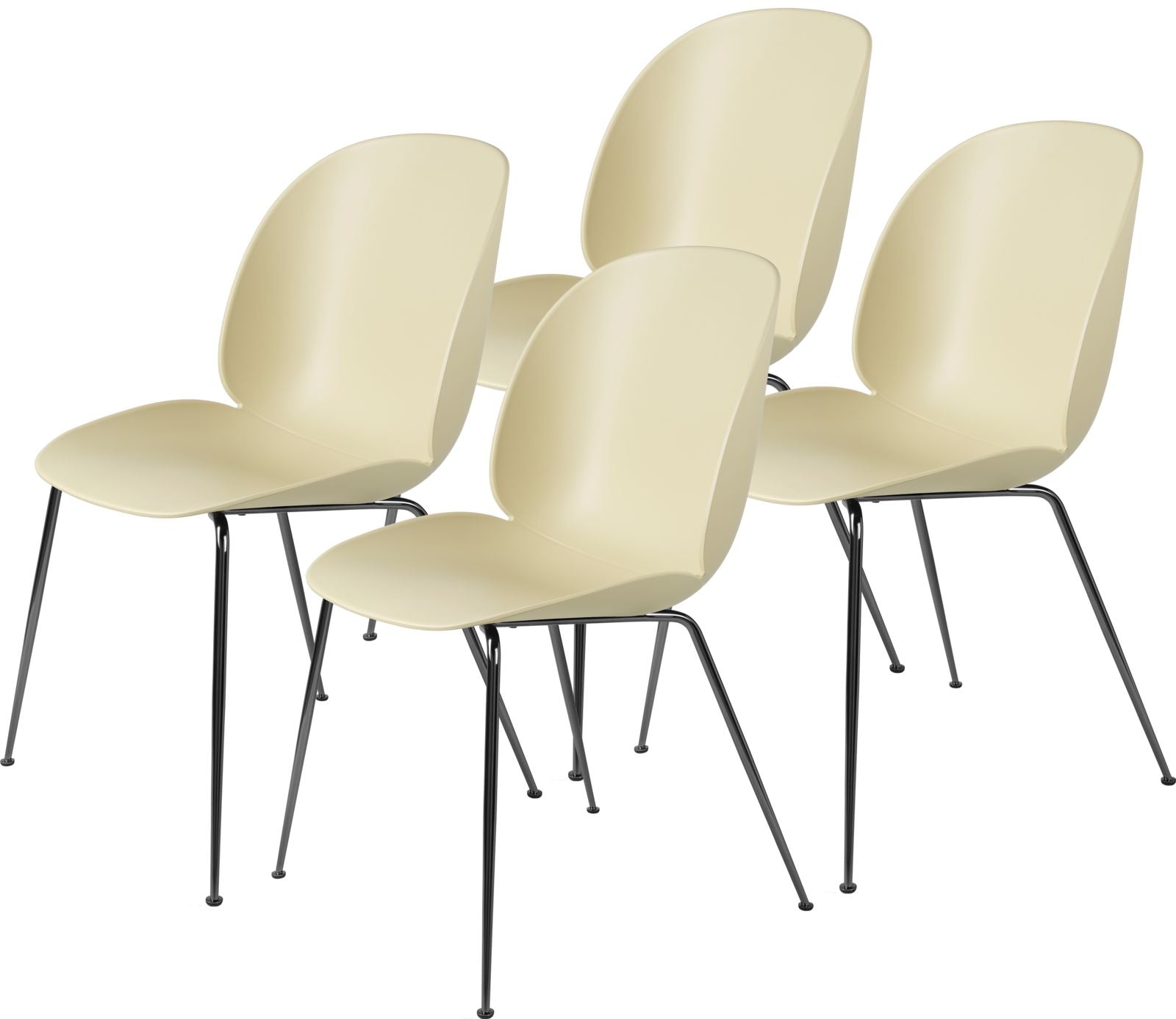 Beetle Dining Chair, Conic Base - Set of 4