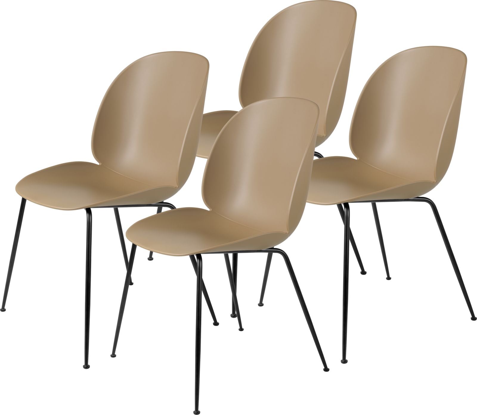 Beetle Dining Chair, Conic Base - Set of 4