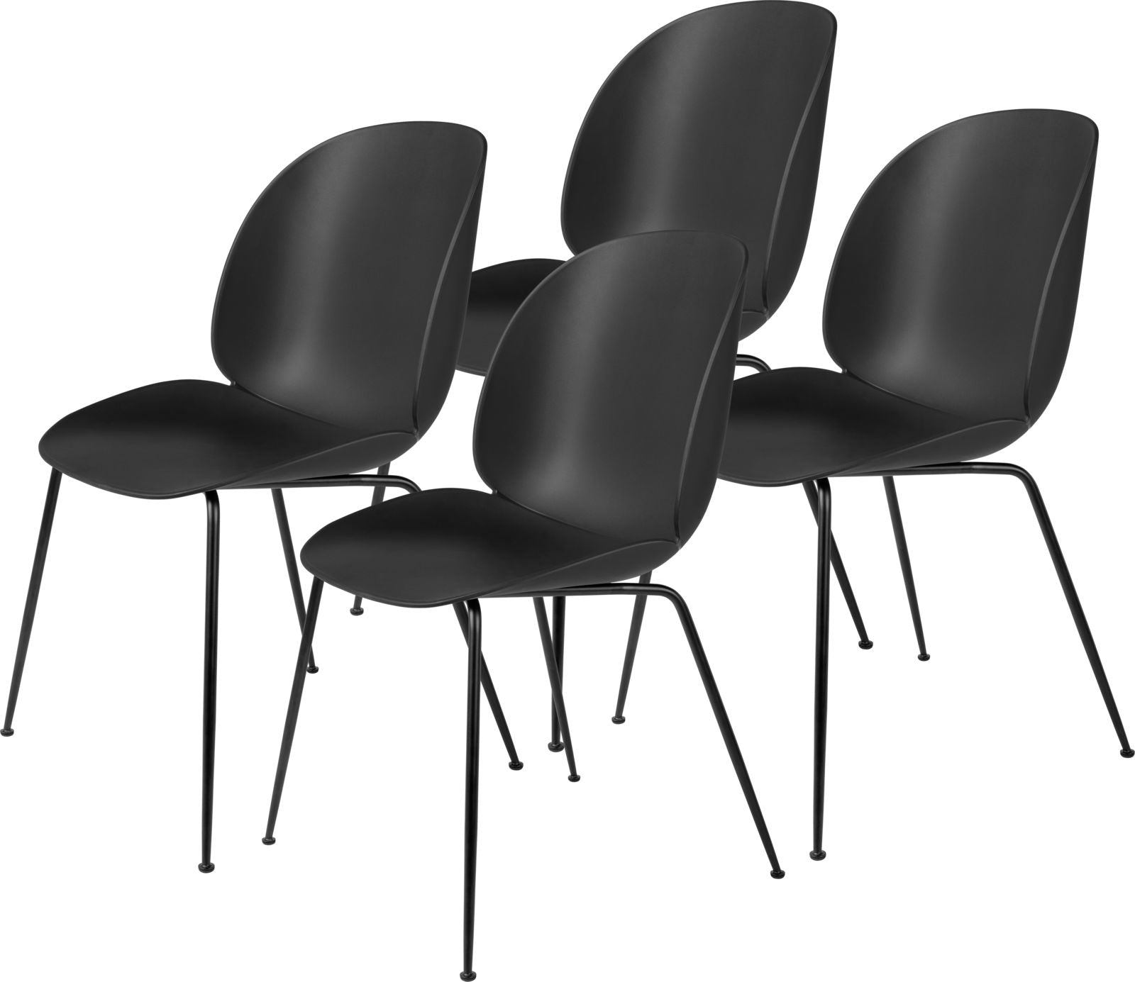 Beetle Dining Chair, Conic Base - Set of 4