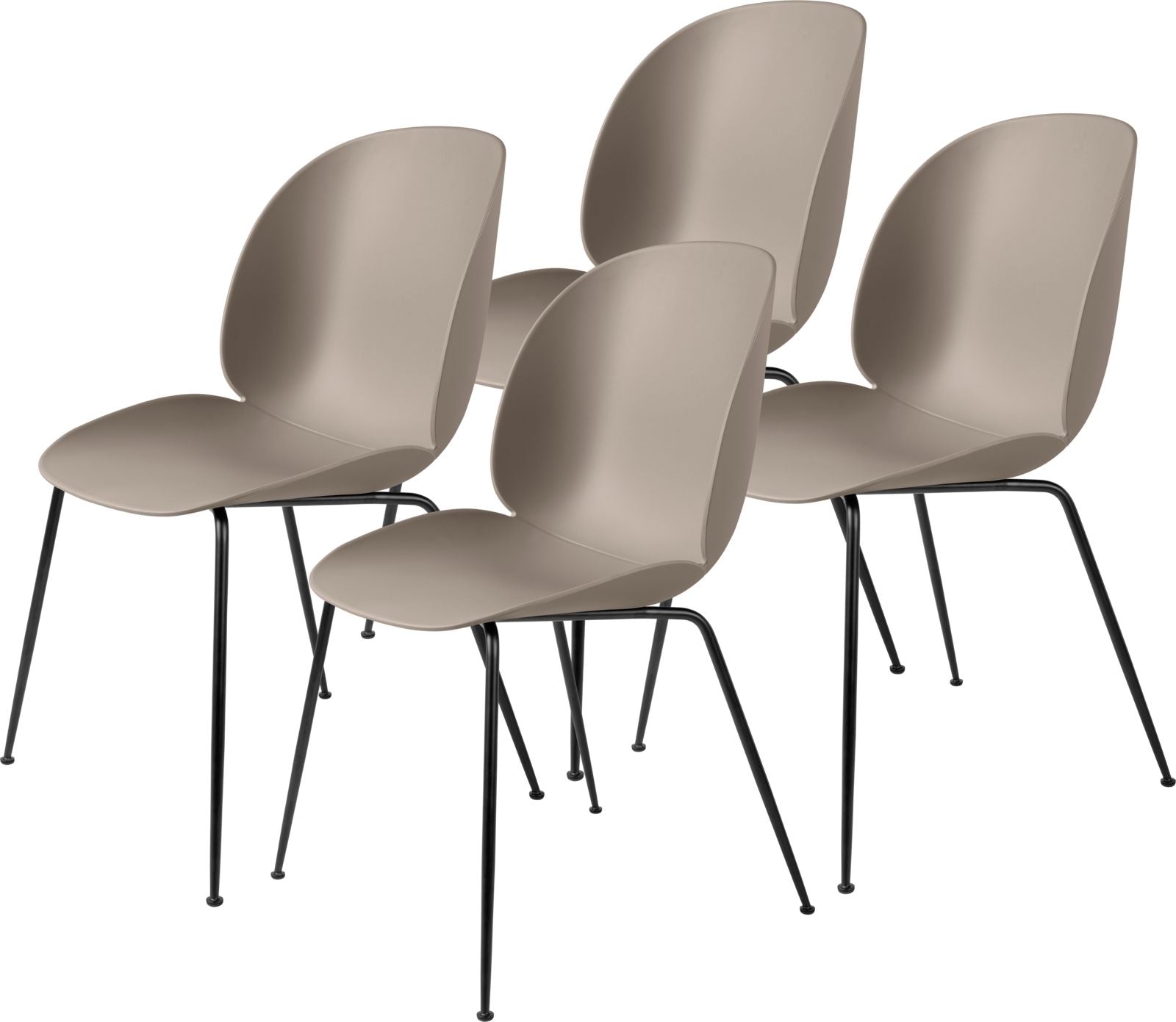 Beetle Dining Chair, Conic Base - Set of 4