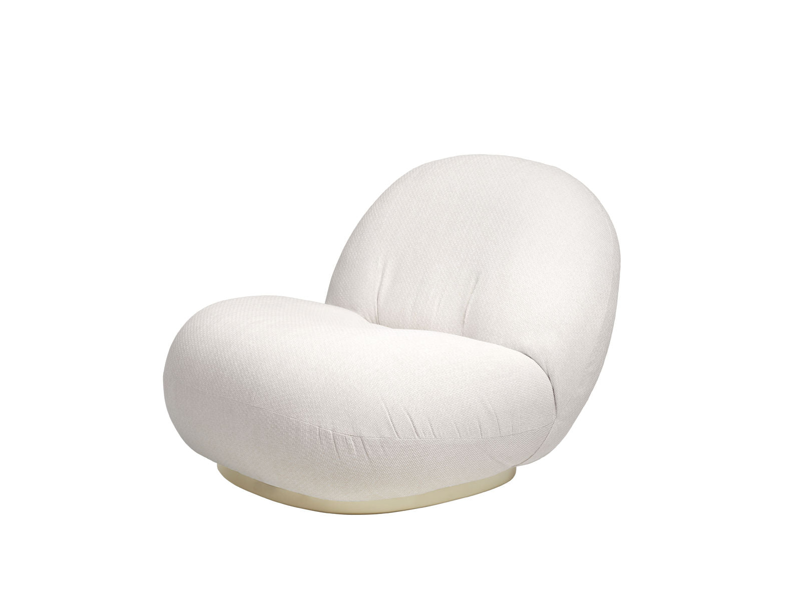 Pacha Lounge Chair, Pearl Gold Base, Tempt Ivory Upholstery Pacha Lounge Chair, Pearl Gold Base, Tempt Ivory Upholstery