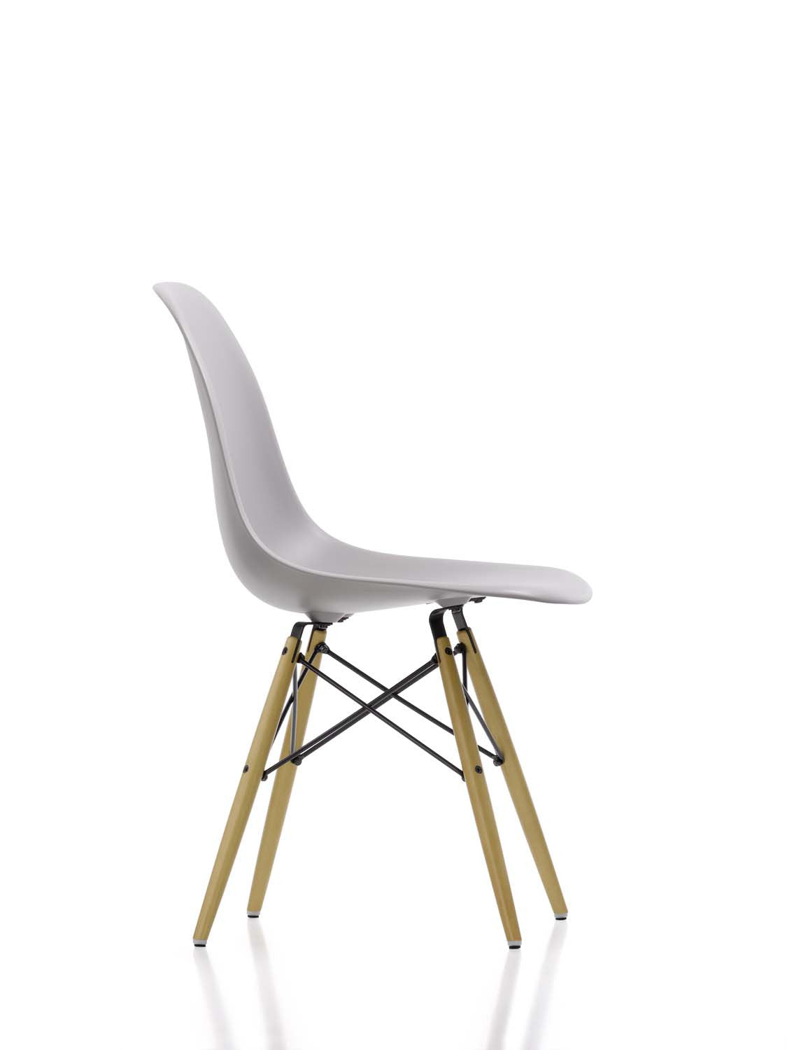 Eames DSW Chair, mauve grey shell, golden maple base Eames DSW Chair, mauve grey shell, golden maple base