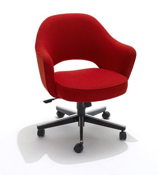 knoll-eero-saarinen-conference-office-chair-5-star-stock-red