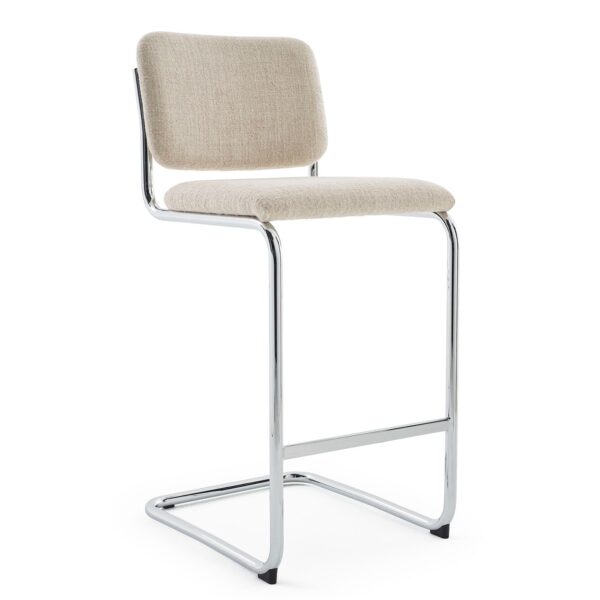 Cesca Stool with Annelise Sand fabric