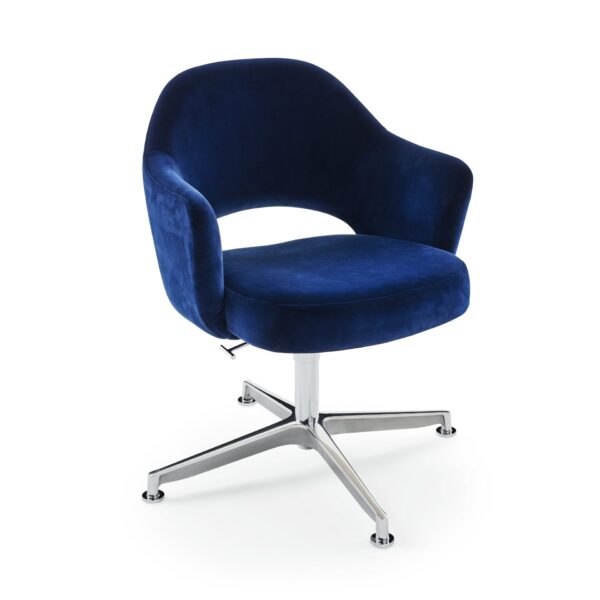 Chrome base on glides, Iseo Dark Blue fabric