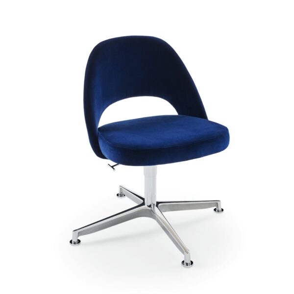 Chrome base on glides, Iseo Dark Blue fabric