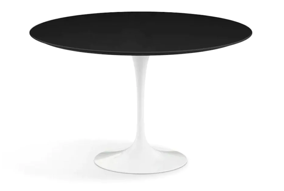 Knoll-Saarinen-Tulip-Table-White-Base-Black-Laminate Knoll-Saarinen-Tulip-Table-White-Base-Black-Laminate