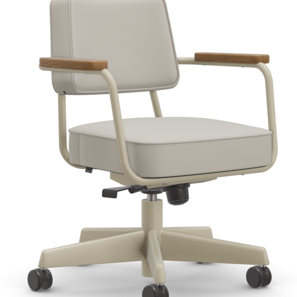 Vitra Fauteuil Direction Pivotant Jean Prouvé swivel seat chair Leather Premium F