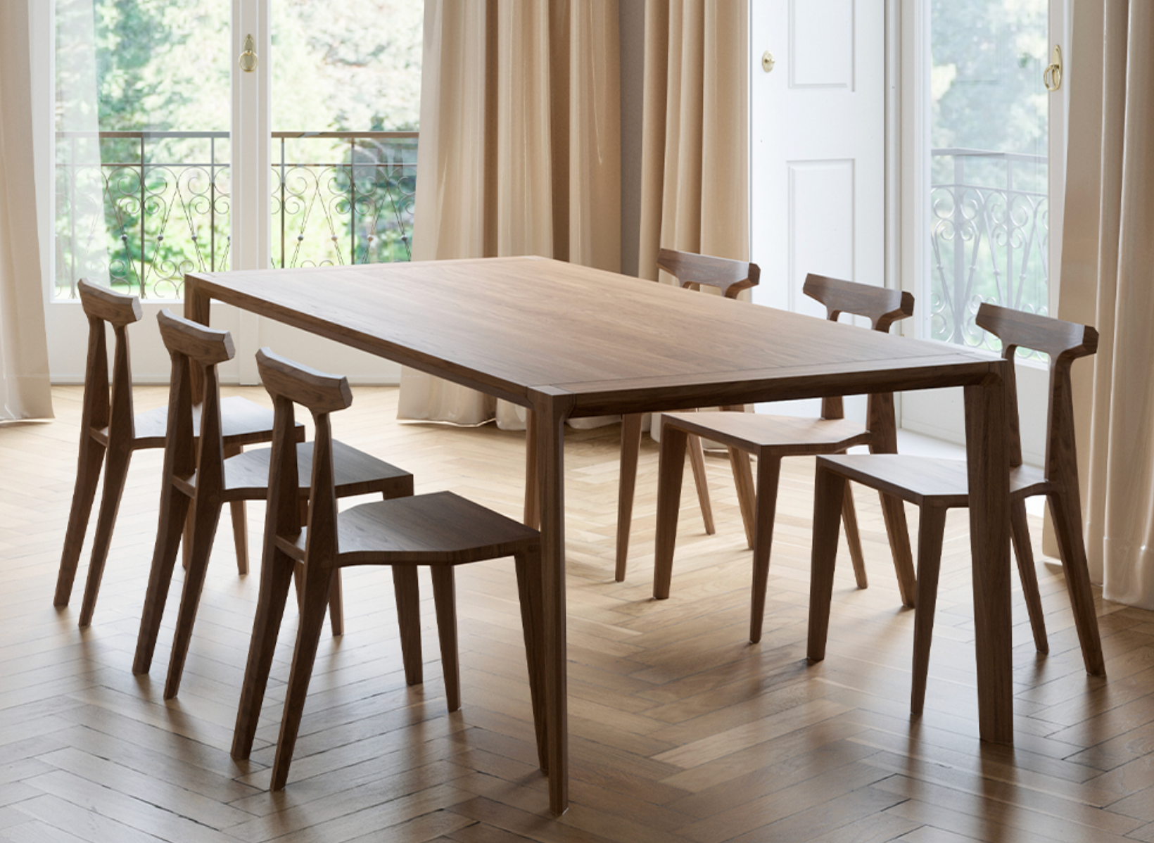 Wewood Raia Table and Orca chairs bundle dining set Wewood Raia Table and Orca chairs bundle dining set