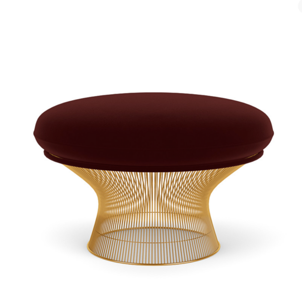 Knoll Platner Easy Chair and Ottoman Gold Plated