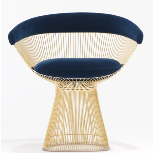 Knoll Platner Side Chair Gold Plated