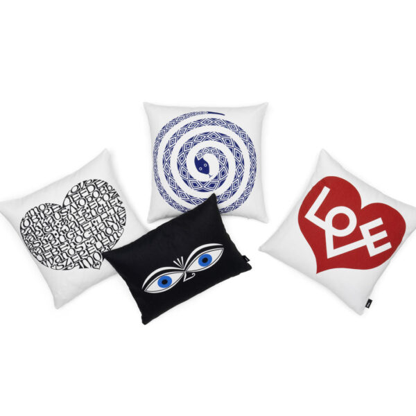 Graphic Print Pillows: Snake Ultramarine