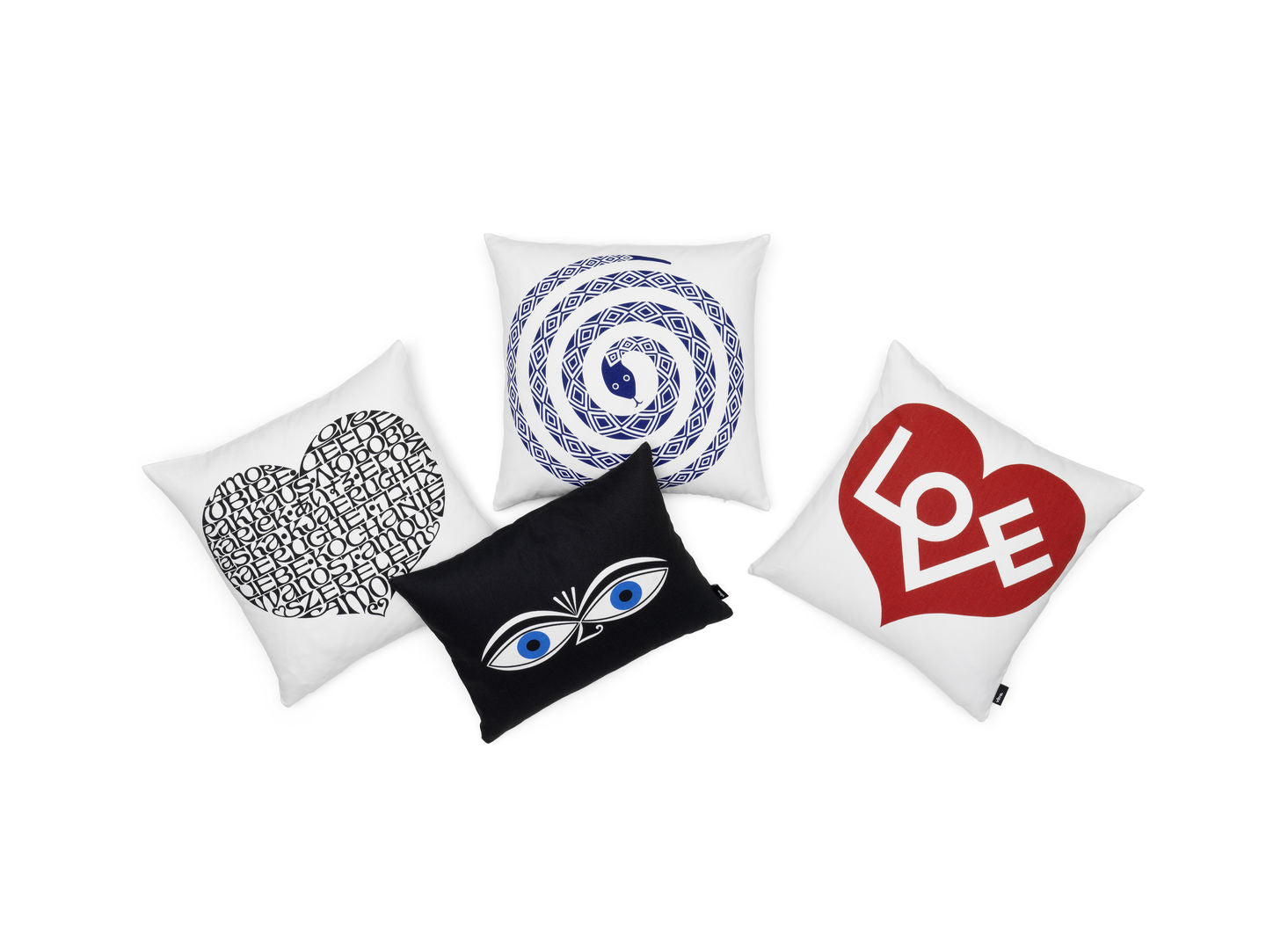 Graphic Print Pillows: Snake Ultramarine