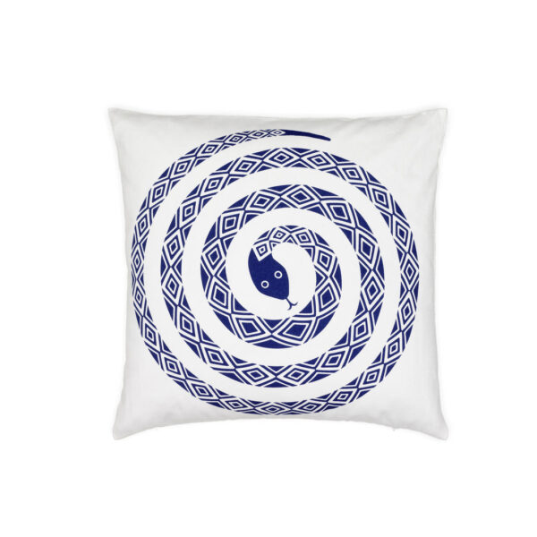 Graphic Print Pillows: Snake Ultramarine