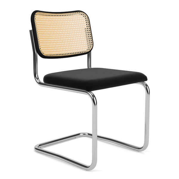 knoll-marcel-breuer-dining-chair-cesca-outlet-upholstered-chair-iseo-ebonized-finish-black-cane-inserts