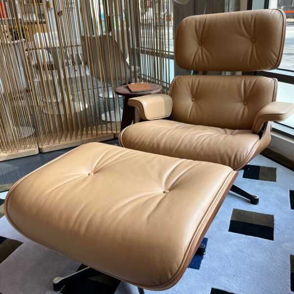 Eames Lounge Chair & Ottoman - American Cherry & Natural Leather