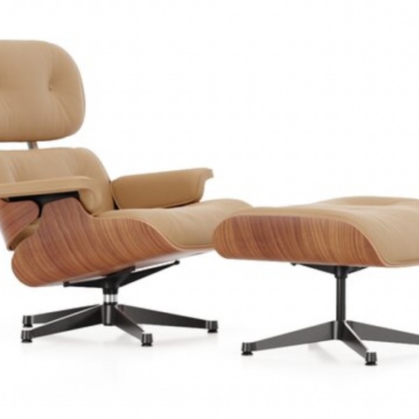 Eames Lounge Chair & Ottoman - American Cherry & Natural Leather