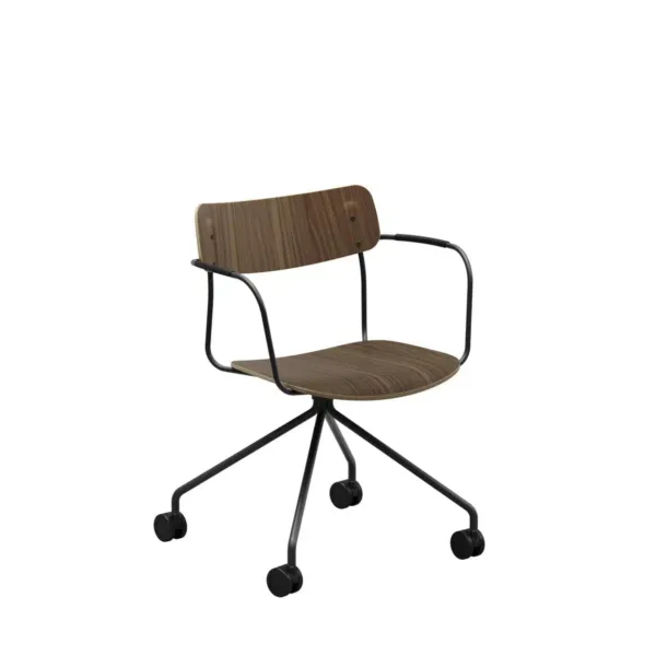 Ella-4-leg-base-castors-walnut-black-castors-outlet