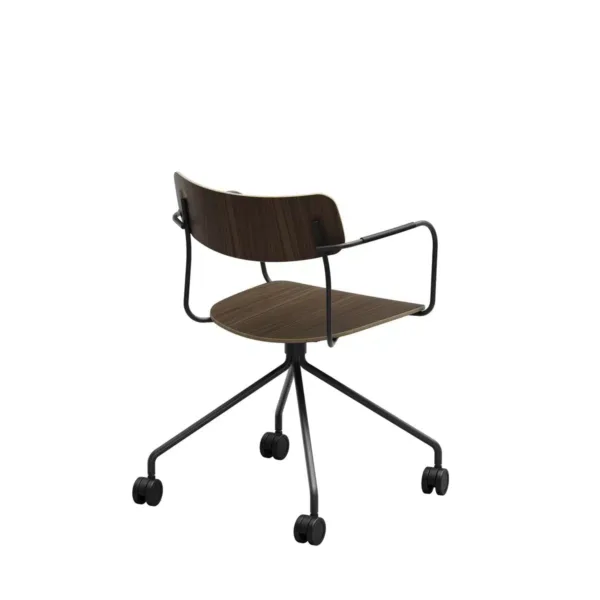Ella-4-leg-base-castors-walnut-black-castors-outlet